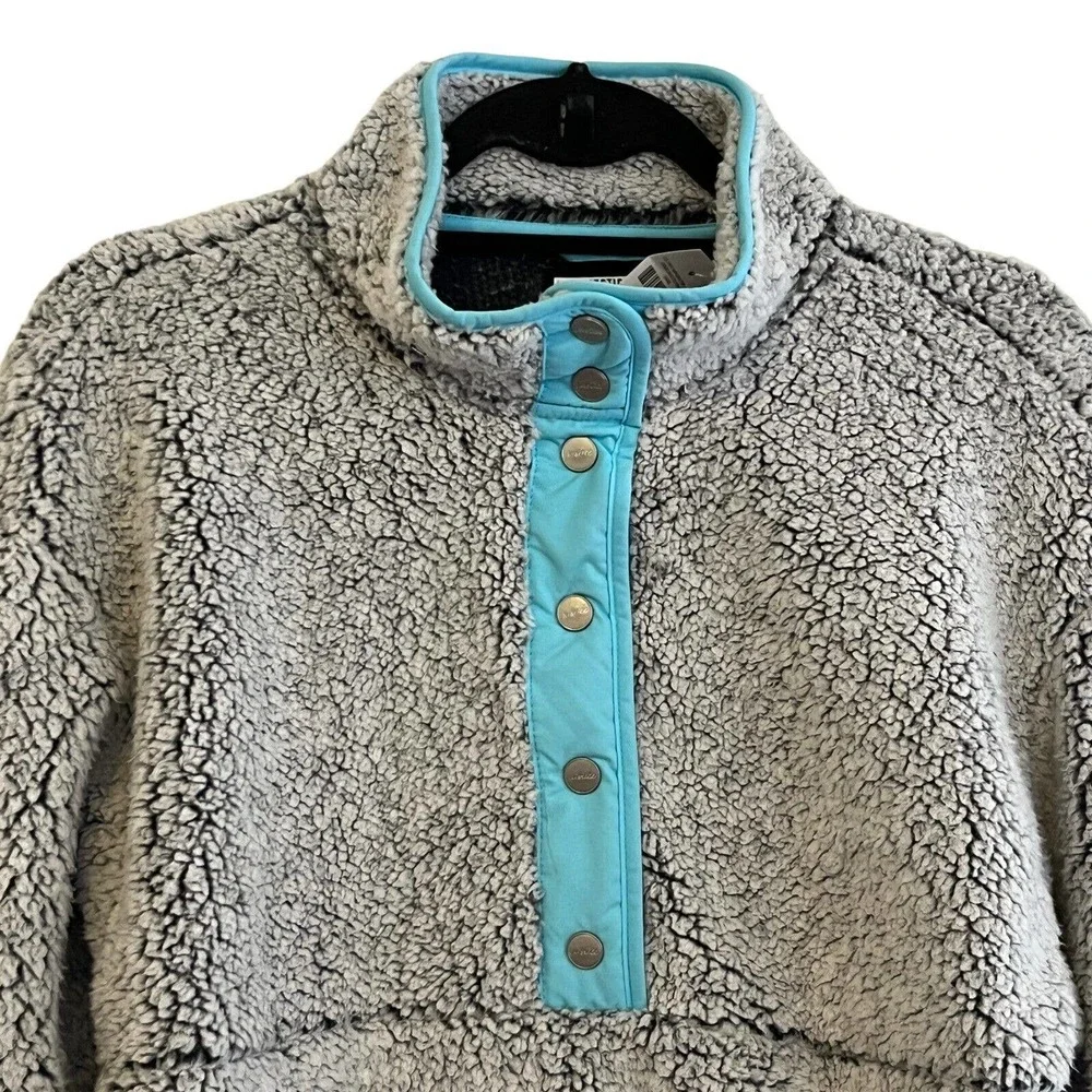 Justice Jacket Girls 12 Gray Sherpa Pullover Snap Front Zipped Pockets